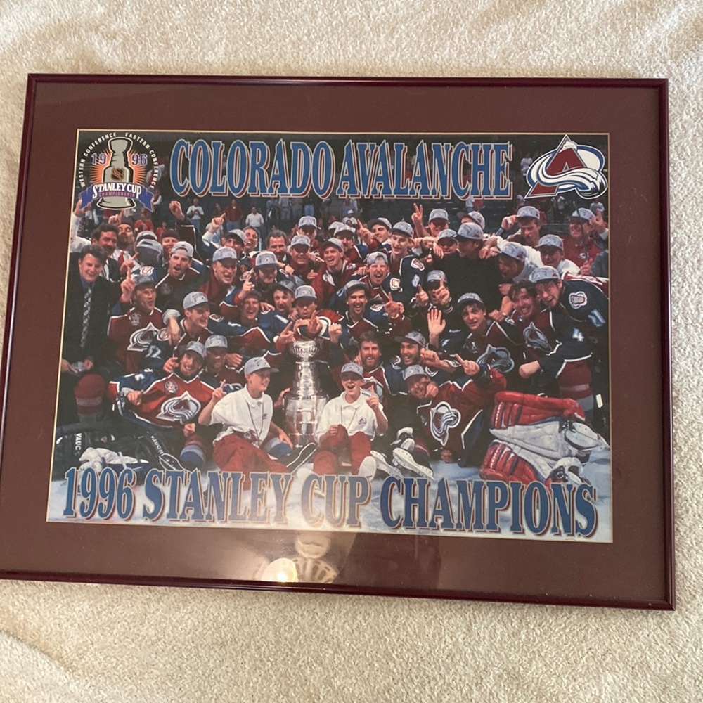 Vintage 1996 Colorado Avalanche Stanley Cup Champions frames team photo